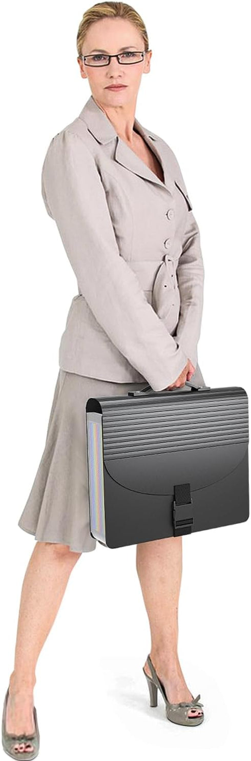 Expanding File Folders, Accordion File Organizer with Handle, 13 Pockets, Adjustable Strap, A4/Letter Size Organizer