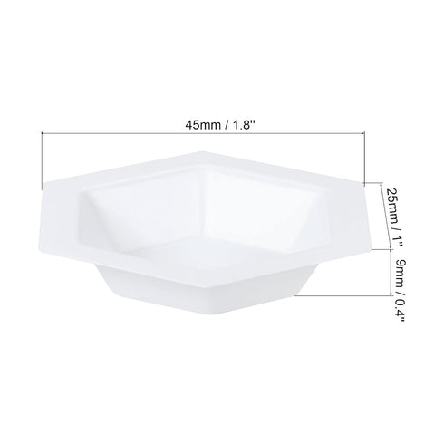 PATIKIL Hexagonal Weigh Boats, 10 Pack Plastic Small Scale Trays Powder Dispenser for Weighing Mixing, White