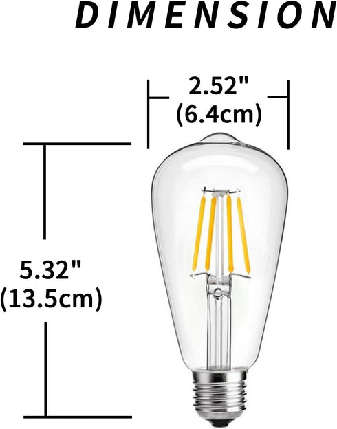 Bulbs 3.7-5V 2 Pack,3.7-5V,ST64,E26 Office2700K 400 LED for Home, Lumen,Suitable for Battery Operated Wall sconces(Only
