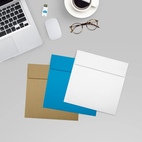 LUXPaper Square Invitation Envelopes | 50 Qty | Peel & Press | 5 1/2" x 5 1/2" | Bright White | 80lb. Text