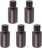 uxcell 50ml/1.7oz Plastic Lab Chemical Reagent Bottle, Small Mouth Liquid Storage Container, Brown 5pcs