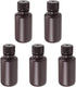 uxcell 50ml/1.7oz Plastic Lab Chemical Reagent Bottle, Small Mouth Liquid Storage Container, Brown 5pcs