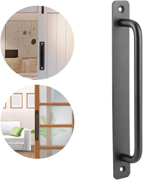ViaGasaFamido Elegant Sliding Barn Door Handle, Black Flush Patio Door Handle for Wardrobes, Cabinets