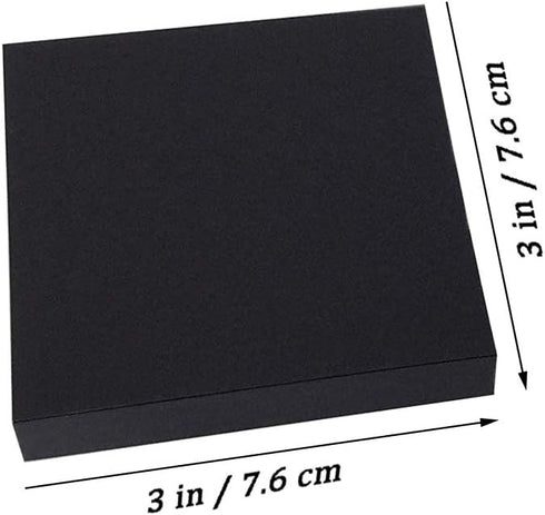 Black Sticky Notes, 3"×3", 6 Pads, Self-Stick Notes, 100 Sheets/Pad, Total 600 Sheets