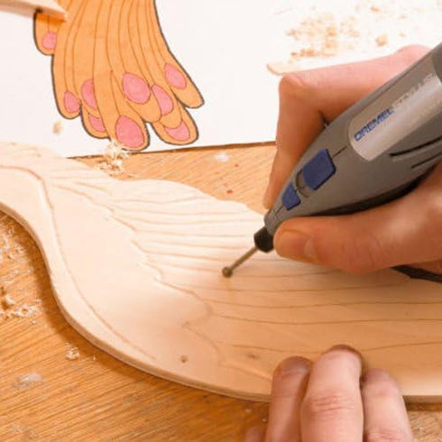 Dremel 118 Rotary Tool Accessory Carving Bit, Perfect for Wood, Plastic, Linoleum, Soft Metals, Gray, 1/8 in