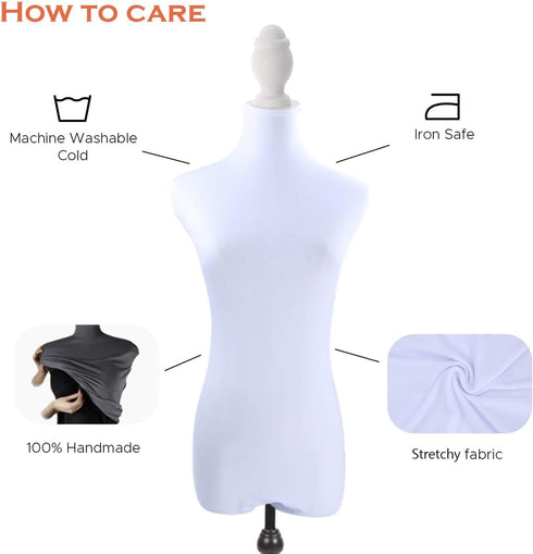 NAVADEAL White Superb Mannequin Fabric Cover, Soft Stretchy for Fashion Designer Retail Boutique Store Dummy Model