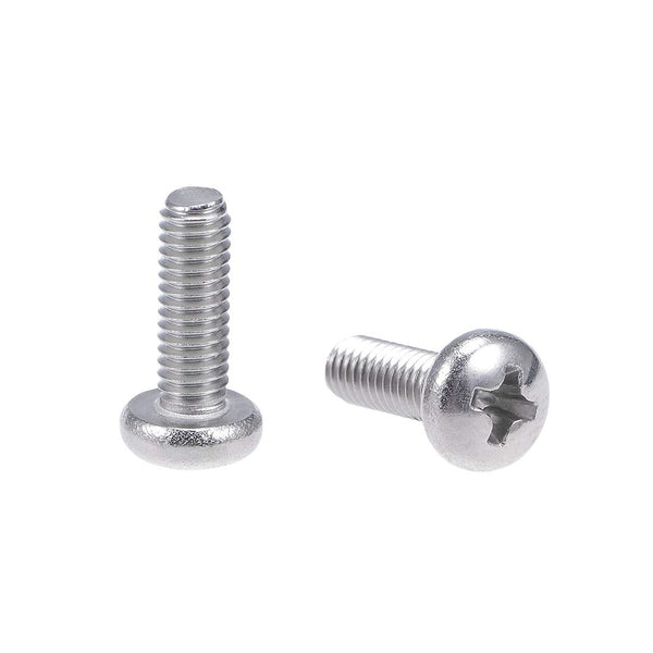 uxcell M4x12mm Machine Screws Pan Phillips Cross Head Screw, 304 Stainless Steel Fasteners Bolts, 60Pcs