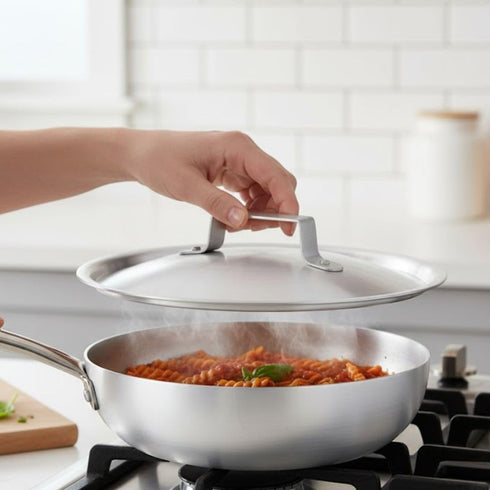 Soro Essentials 3.5 1.5 mm - qt. Aluminum Tapered Sauce Pan Lid Thickness- Multipurpose Cooking Sauce Pan Cover