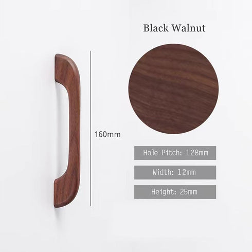 KOVNISE 2 128mm) PCS Cabinet Pulls Solid Wood Dark Walnut Pulls Beech Original Wood Color Simple Modern Style