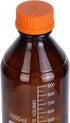 Lab Media Storage Amber Bottles, Brown Graduated Glass Container GL45 Screw Cap, Leakproof, Pack of 4, 1000ml
