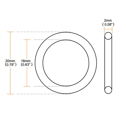 uxcell Silicone O-Rings, 20mm OD 16mm ID 2mm Width VMQ Seal Gasket for Compressor Valves, White, Pack of 16