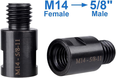 Wolfride M14 to 5/8" Angle Grinder Attachment Adapter M14 female to 5/8-11 male adapter (2 Pcs)