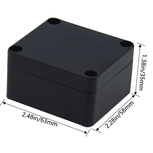 Zulkit Junction Box - IP65 Waterproof Outdoor Project Box, ABS Plastic Electrical Enclosure, Black 2.48 x 2.28 inch