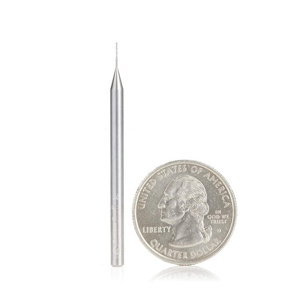 Amana Tool 46402 SC Spiral Plunge Router Bit, 1/64 Dia x 3/32 Cut Height x 1/8 Shank x 2 Inch Long, 2 Flute Down-Cut