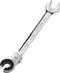 1 PC 9mm Open Flex-Head Ratcheting Wrench - Metric Ratcheting Spanner with 83 Teeth, Chrome Vanadium Steel