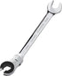 1 PC 9mm Open Flex-Head Ratcheting Wrench - Metric Ratcheting Spanner with 83 Teeth, Chrome Vanadium Steel