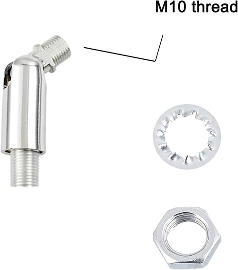Set 5 Threaded Extension Rod with Sloped Ceiling Adapter Kits for Pendant Light, Island Lighting, Polished Chrome