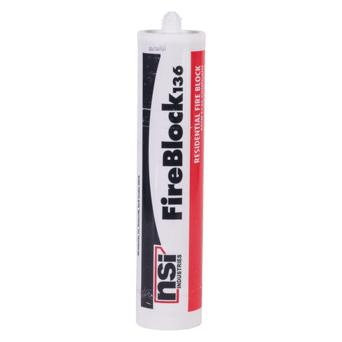 NSI FS-136 Fireblock136 Non-Combustible Fire Block, 10.3 oz Caulk Tube for Residential Applications, Red