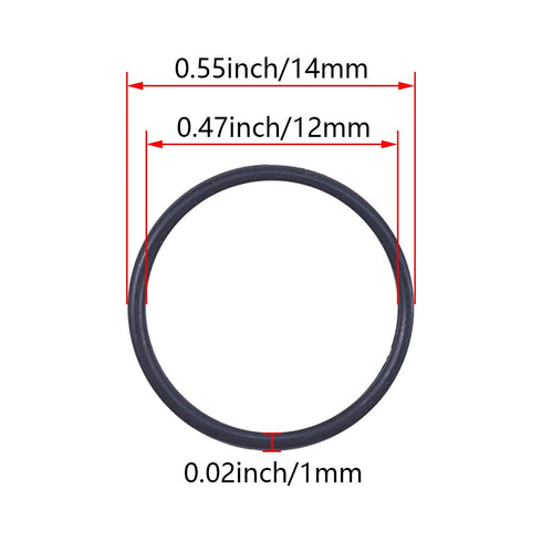 Othmro 50pcs Nitrile Rubber O-Rings | 1mm Wire Dia 14mm OD Metric Sealing Washers for Plumbing