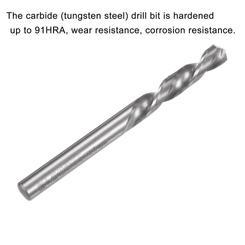 uxcell Solid Carbide Twist Drill Bits, 4.8mm Metric Left Hand Spiral Flutes for Stainless Steel Alloy Metal