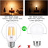 LED Tubular Bulb 4W, E26 Clear Edison Bulb, 40W Equivalent, 400 Lumens, 2700K Warm White, 6 Pack