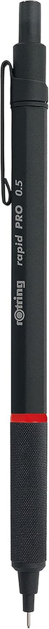 rOtring Rapid Pro Mechanical Pencil, 0.5 mm, Matte Black Finish, Comfortable Grip for Precision Writing