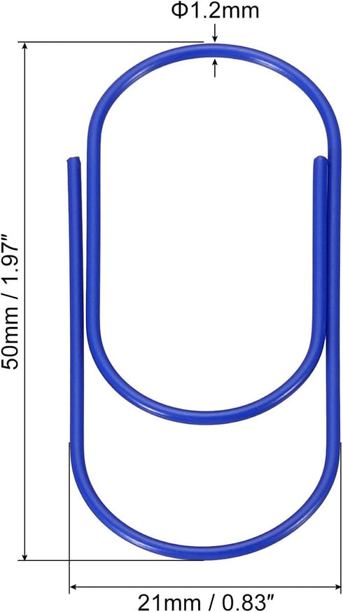 MECCANIXITY 30 Pcs Wide Paper Clip Coated Large Clips, 2 Inch Blue Bookmarks for Organizing Office Home