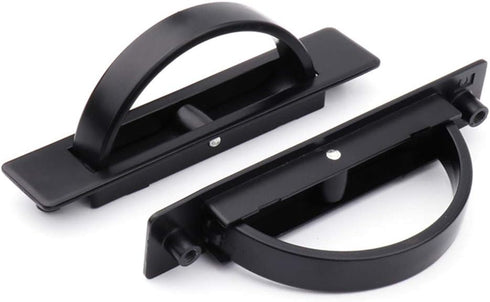 2 Pack Concealed Drawer Door Finger Insert Recessed Flush Pull Handle with Resin Back Cap, Black by Txinmin Home