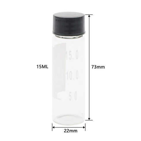 15ml Clear Glass Bottle Small Liquid Sampling Sample Glass Bottles Vials with Write-on Spot and Graduations, Pack of 8