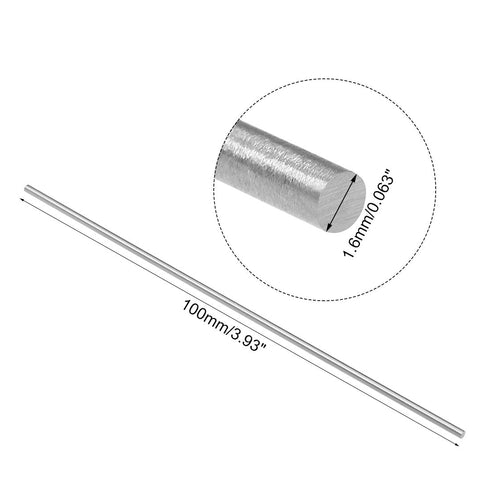 uxcell Round Steel Rod, 1.6mm HSS Lathe Bar Stock Tool 100mm Long for Shaft Gear Drill Lathes, 20pcs