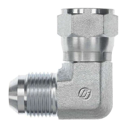 Brennan 6500-06-06-SS Stainless Steel JIC Tube Fitting, 06MJ-06FJS 90 Degree Elbow, 3/8" Tube OD