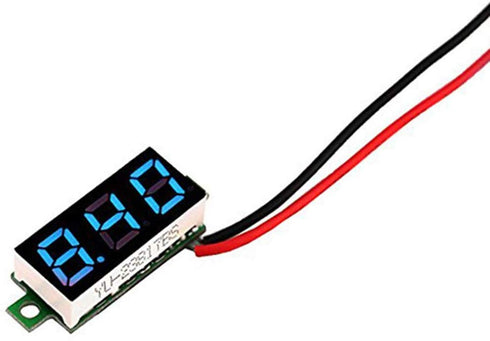 KeeYees 0.28 Inch Two Wires Mini Digital Voltmeter, DC 2.5V-30V Voltage Tester Meter LED Display