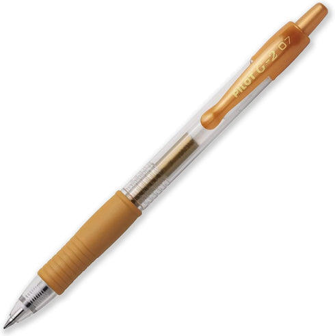 Pilot G-2 Retractable Gel Ink Rollerball Pens, 0.7mm Nib Tip, Wallet Set of 6, Metallic Tones