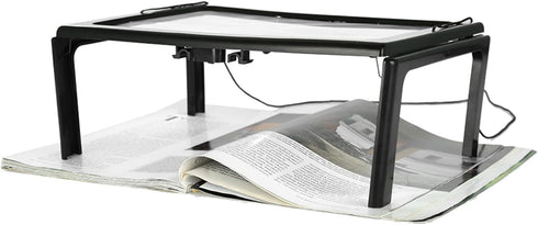 Sonew Foldable A4 Magnifying Glass, 3X Magnifier Reading Lamp with 4 LED Lights for Home and Office Use