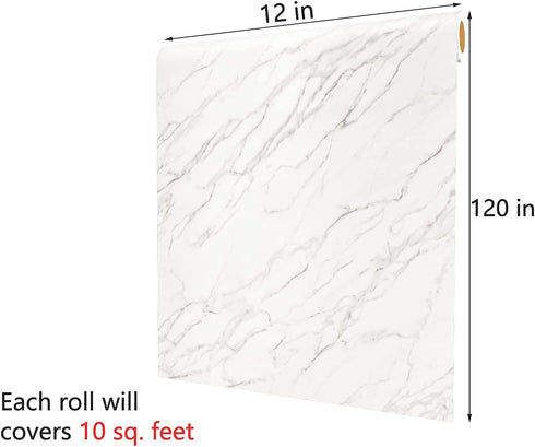 Decotalk Marble Contact Paper, Peel and Stick Waterproof Matte Marble Wallpaper for Kitchen Countertops (12"x120")