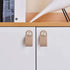 2Pcs Genuine Leather Dress Drawer Pull Loop Cupboard Handles Mordern Cabinet Knobs with Screws for Home Office Kitchen Living Room Bedroom Children's Room(Natural, Screw Length: 0.98 Inch) by Kelendle