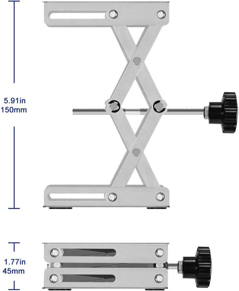 4 x 4 inch Lab Scissors Jack, 100 x 100 mm Stainless Steel Laboratory Support Jack Platform Lab Lift Stand