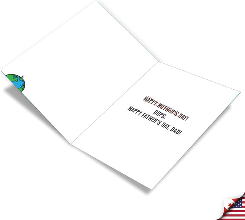 NobleWorks Jumbo Happy Father's Day Card (8.5 x 11 Inch) - Funny Cartoons, Dad Humor Greeting Notecard - Greatest Parent
