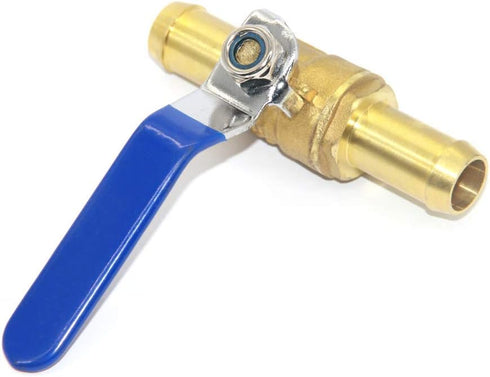 Joywayus 5/8" Hose Barb PEX Valve Inline Brass Ball Valve for Oil, Air, Gas, Fuel Line Pipe Fittings - Pack of 2