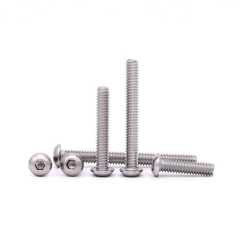 5/16-18 x 1-1/4" Hex Socket Button Head Cap Screws - 25 Pack, 304 Stainless Steel, Bright Finish