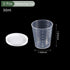 YOKIVE 2 Pcs Plastic Beaker, Laboratory Use | Liquid Measuring Cup with Lid, Great for Lab, Kitchen, Daily Use (Clear White, 30ML)