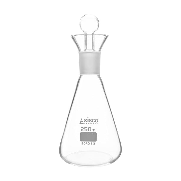 EISCO Iodine Flask & Stopper, 250ml, 29/32 Socket Size, Borosilicate Glass