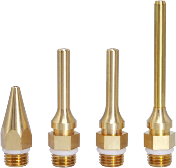 Wolfride 4Pcs Glue Gun Nozzle Set, Interchangeable Copper Nozzle, 10.8mm Thread, Bore Diameter 2mm 3mm