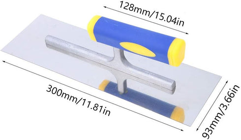 Professional Plastering Trowel Tool for Masonry, Grout, Skimming, Tile Tiling with Long Shank (300mm)