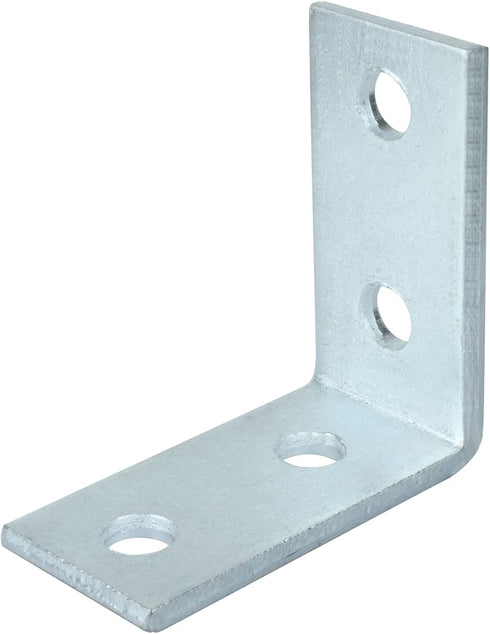 12 Pcs 4 Hole L Shaped Connector Bracket for 1-5/8" Strut Channel, Accept 1/2" Bolt, 5mm Thickness