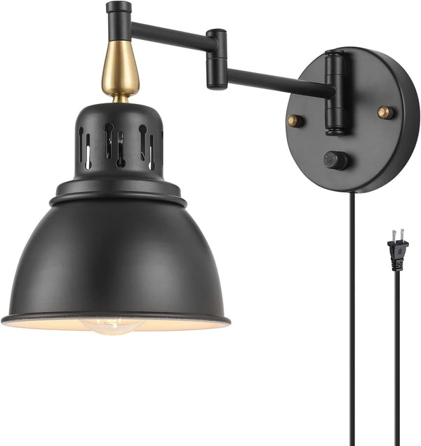 TRLIFE Dimmable Swing Arm Wall Lights with Plug in Cord Wall Mounted