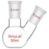 stonylab Heavy Wall Flat Bottom Flask FBF, 2-Neck Borosilicate Glass Boiling Flask, 50 ml, 24/40 Standard Joint