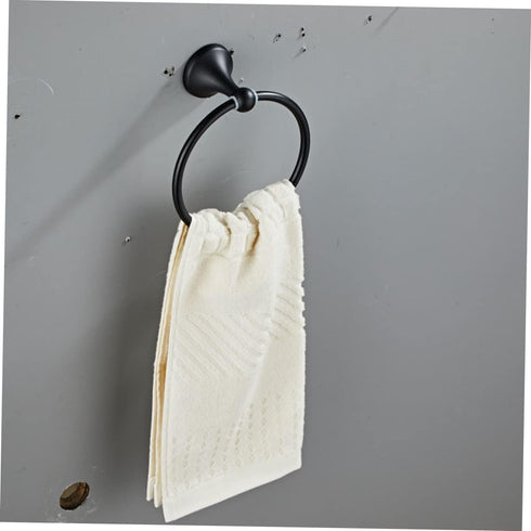 1Set Balacoo Black Towel Rack Accessory Stainless Steel Wall Mount Towel Ring for Bathroom Space Saving Design
