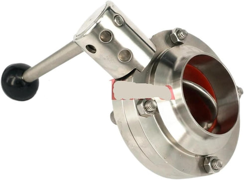 HBDQOMRV 2" 51mm SS304 Stainless Steel Hygienic Welded Butterfly Valve for Brewing Beer Dairy
