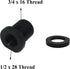 2 Pcs Thread Adapters and Washers, 1/2 * 28-3/4 * 16, Black